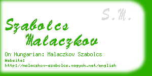 szabolcs malaczkov business card